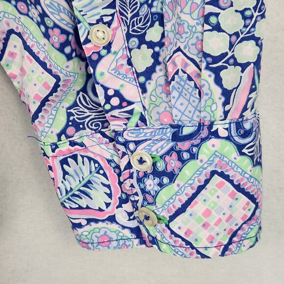 Talbots Button Down Shirt Wmns SZ LG Style ID4976 Multicolor Floral 100% Cotton - Picture 8 of 12